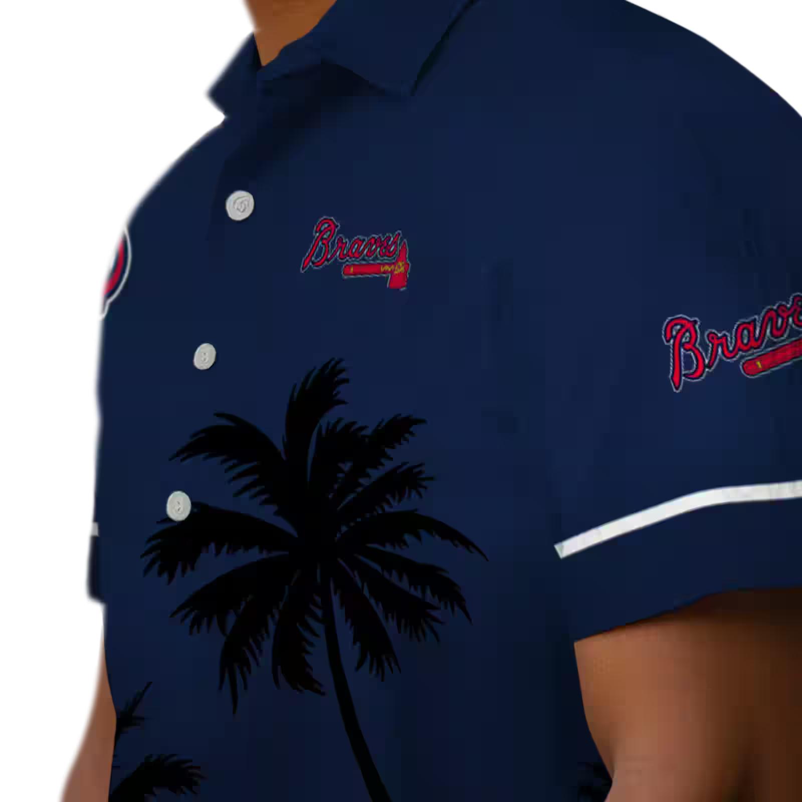 atlanta braves beach sunset navy black hawaiian shirt trendy