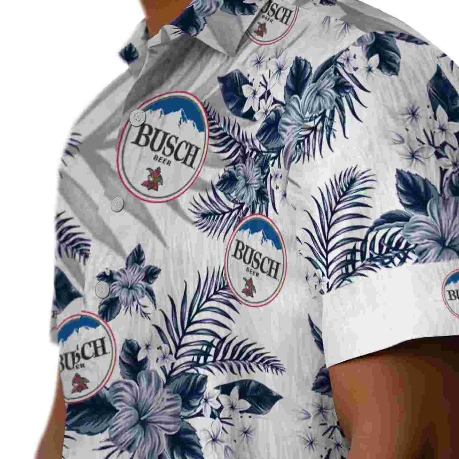 atlanta braves hibiscus palm leaves navy white hawaiian shirt trendy