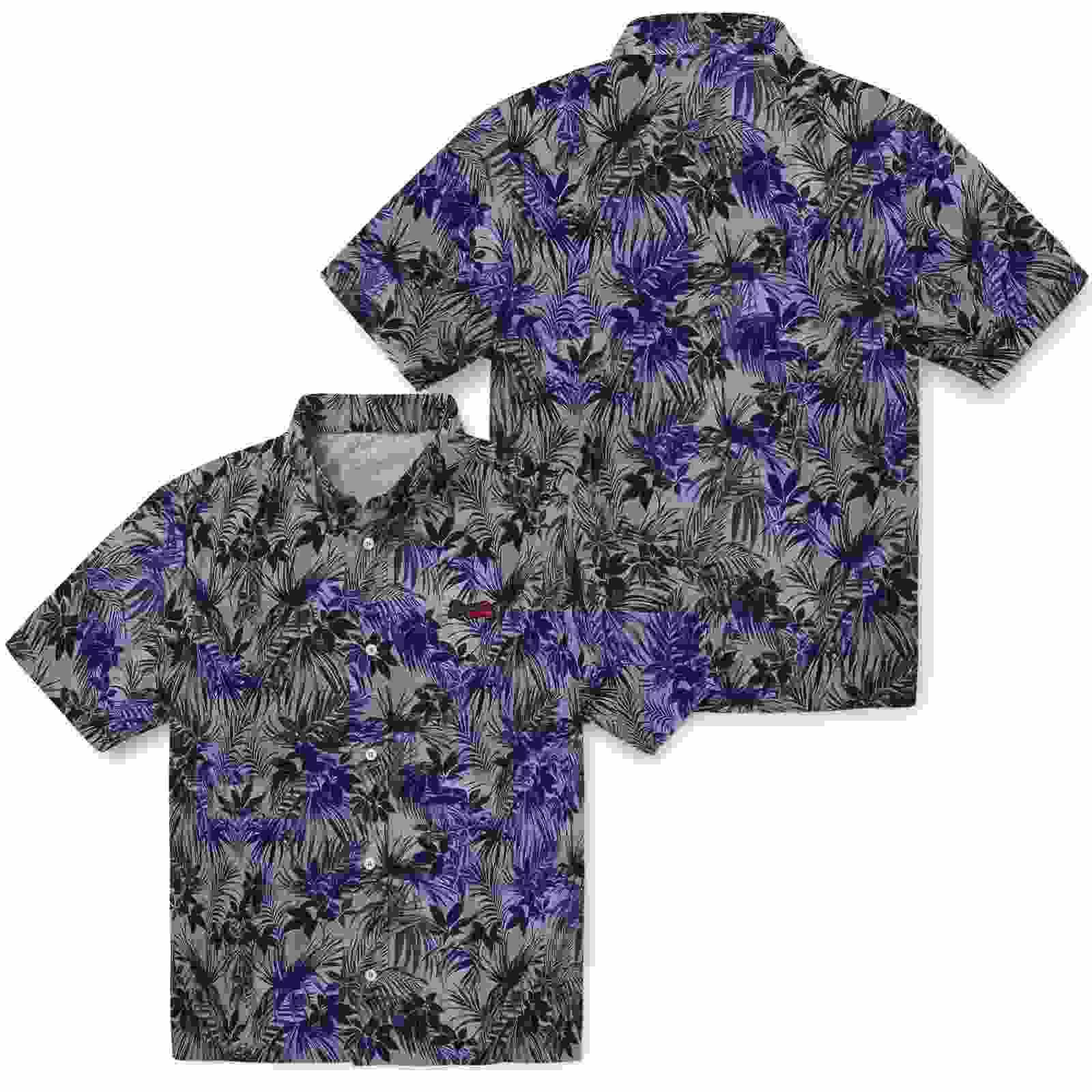 atlanta braves leafy pattern navy hawaiian shirt high quality