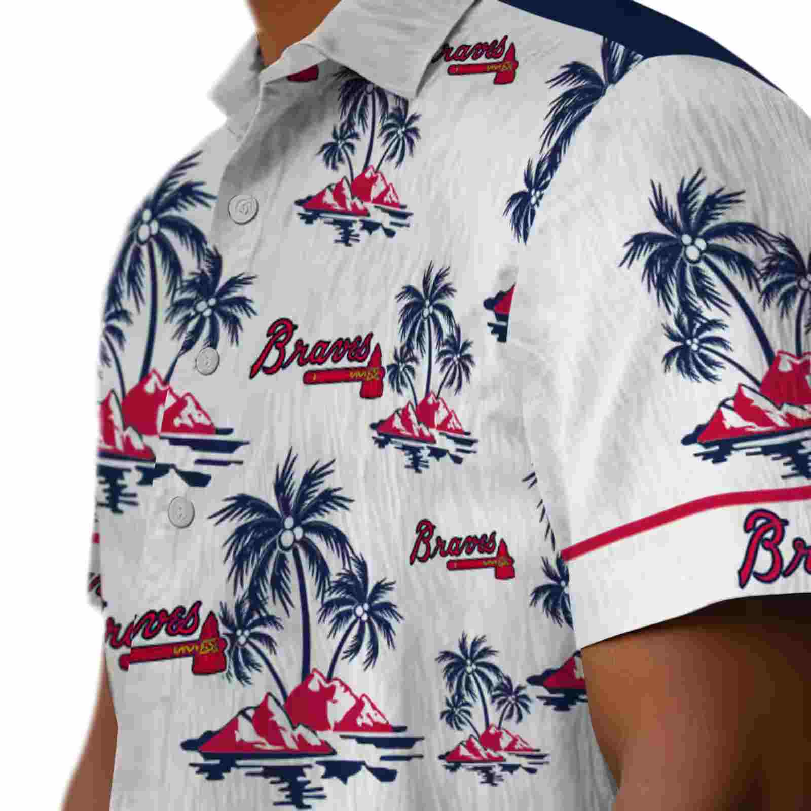 atlanta braves palm island print navy white hawaiian shirt trendy