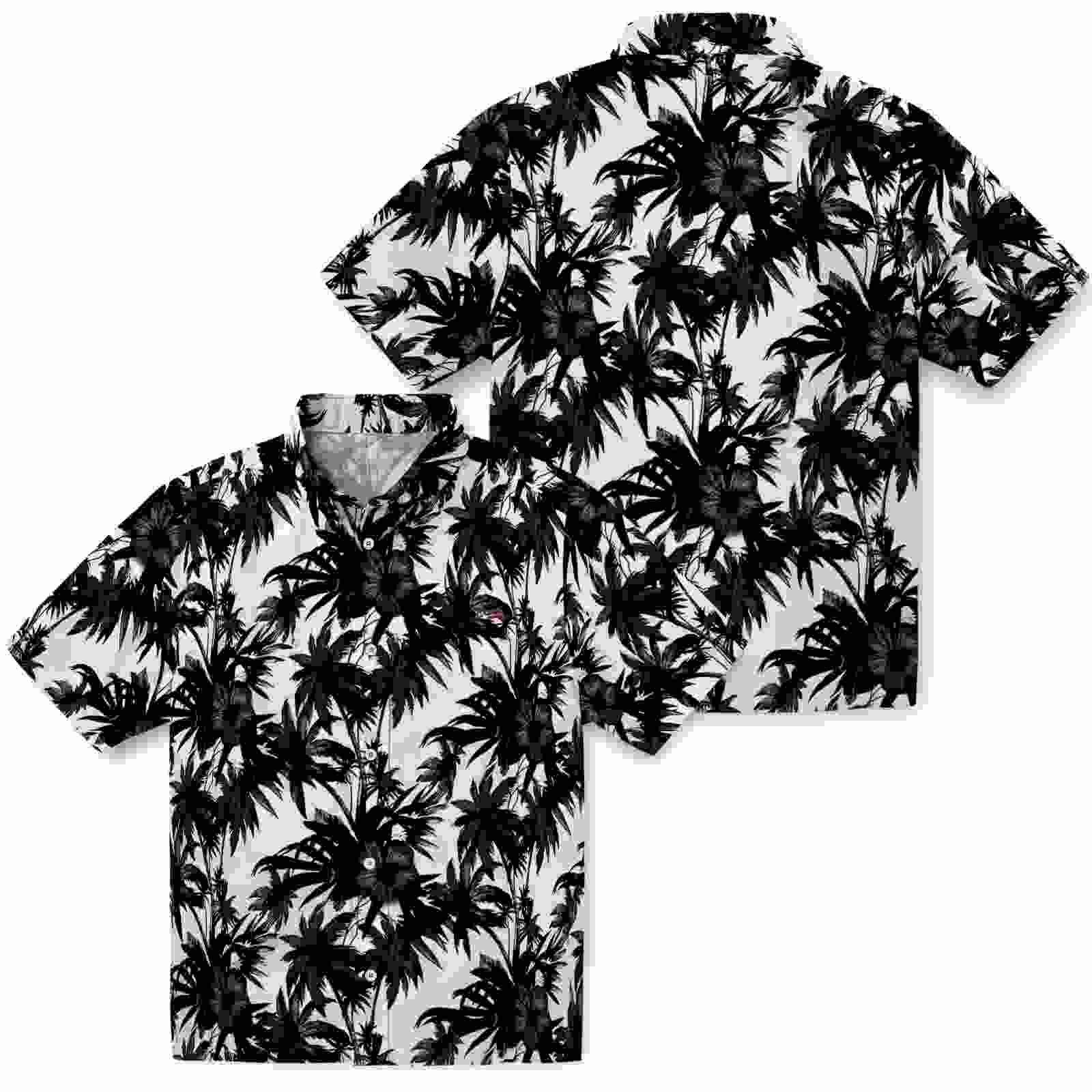 atlanta braves palm motifs black white hawaiian shirt high quality