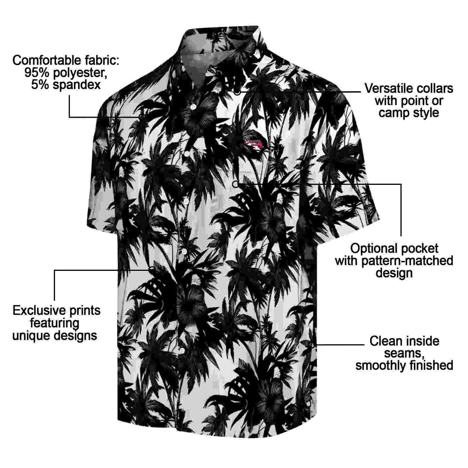 atlanta braves palm motifs black white hawaiian shirt new arrival