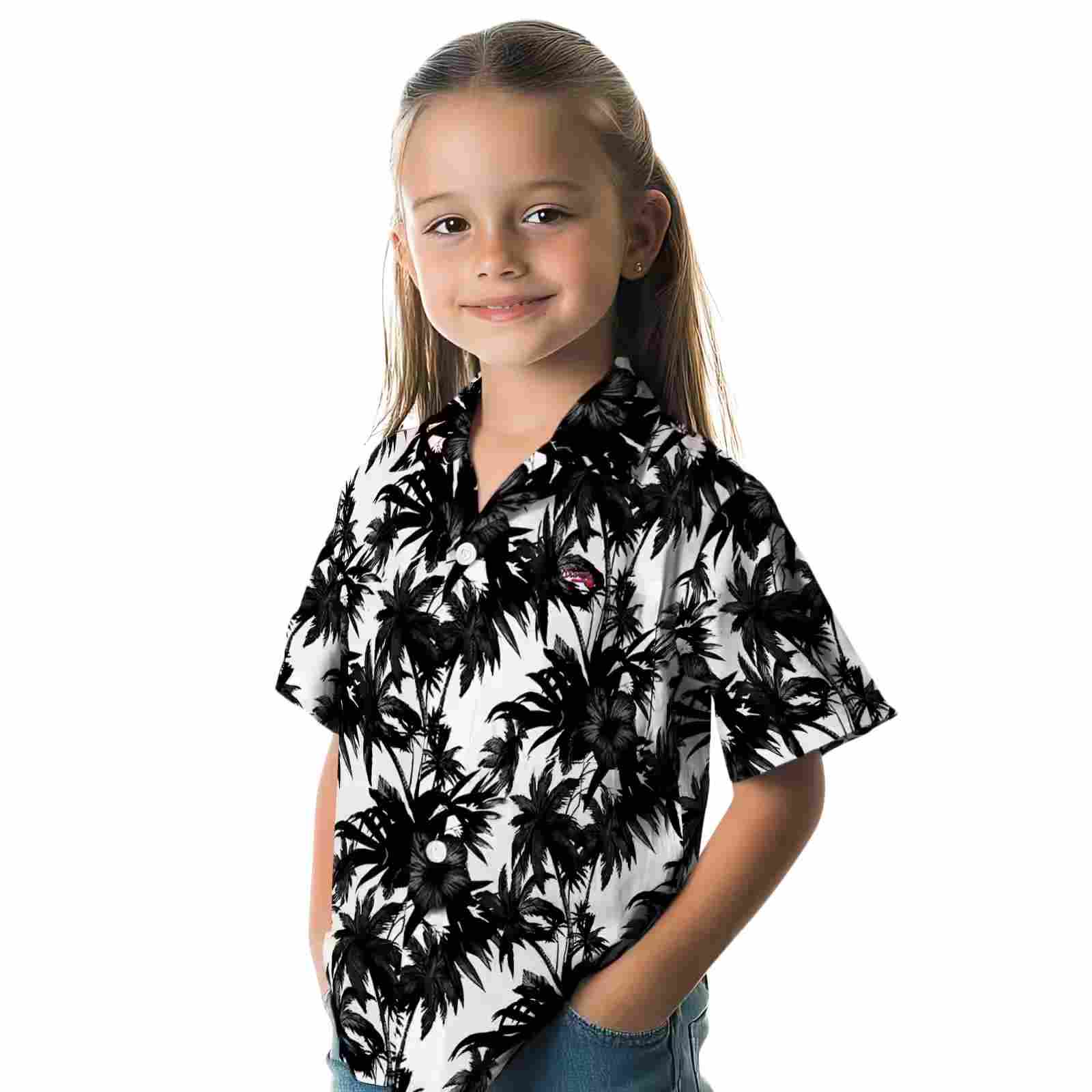 atlanta braves palm motifs black white hawaiian shirt premium grade