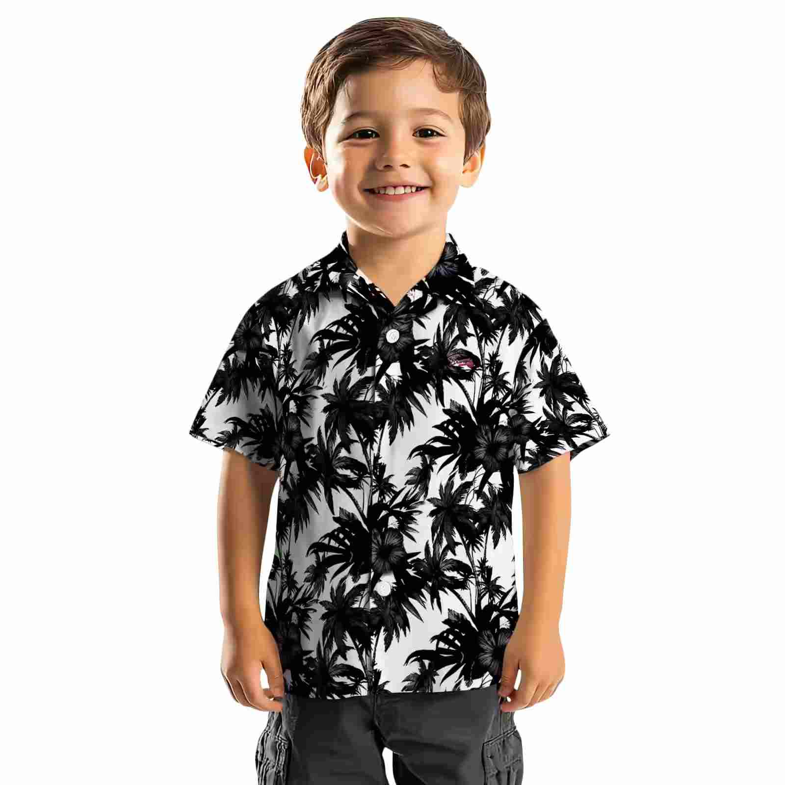 atlanta braves palm motifs black white hawaiian shirt top rated