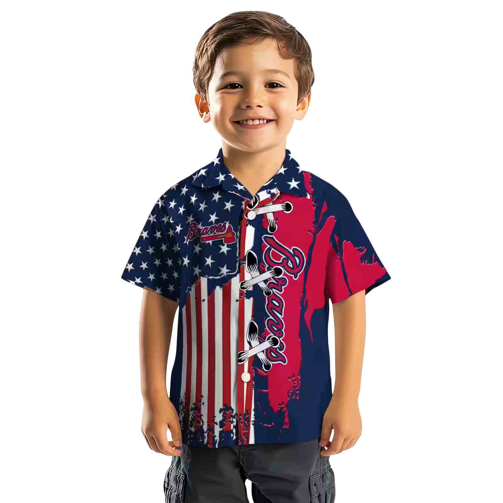 atlanta braves stitched flag navy hawaiian shirt top rated