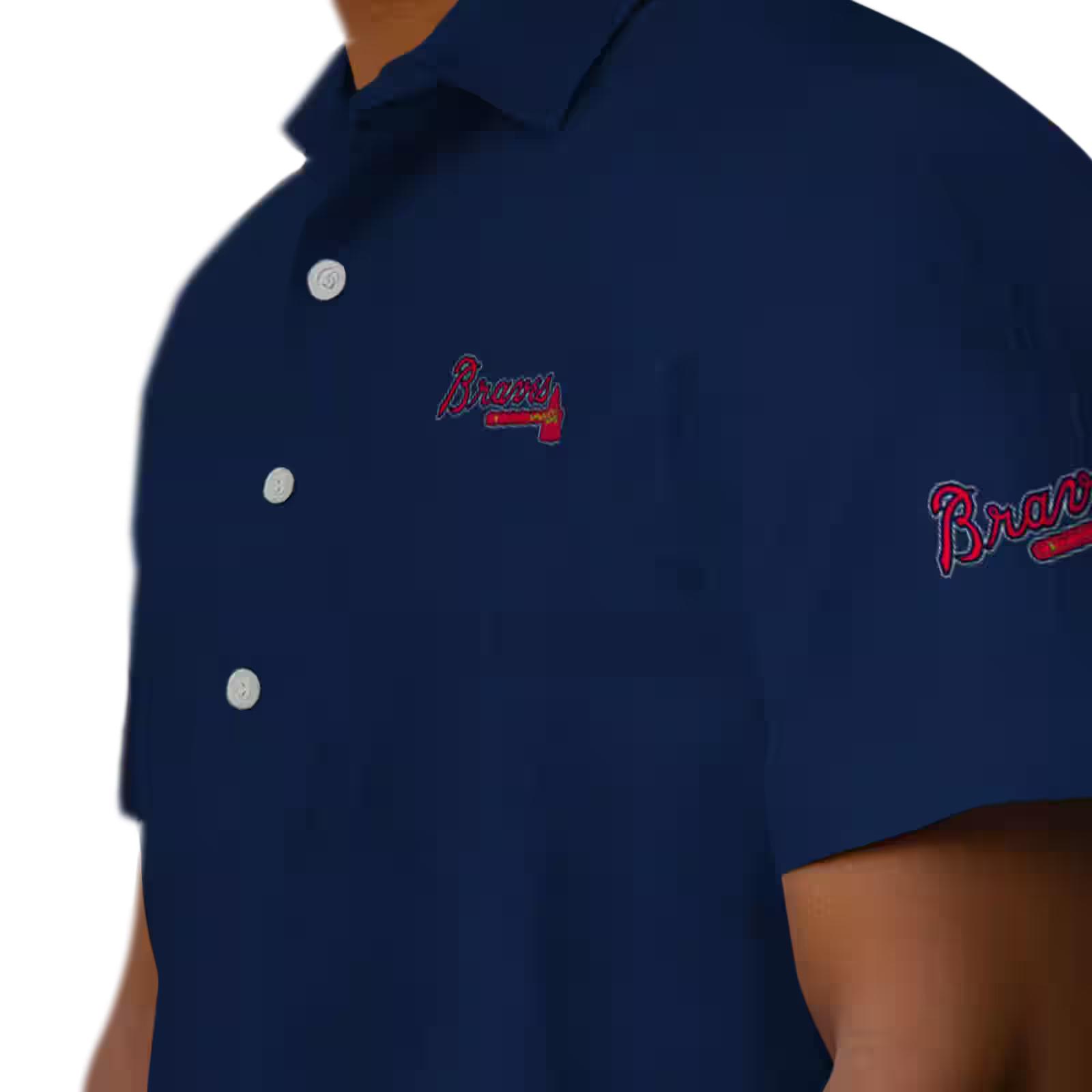 atlanta braves stuart minion navy hawaiian shirt trendy