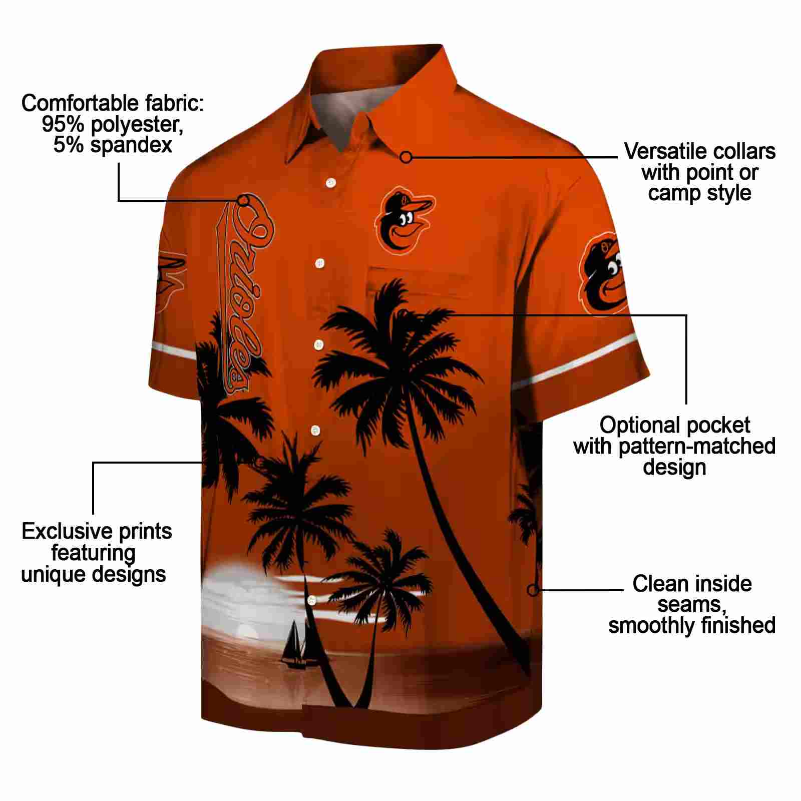 baltimore orioles beach sunset orange black hawaiian shirt new arrival