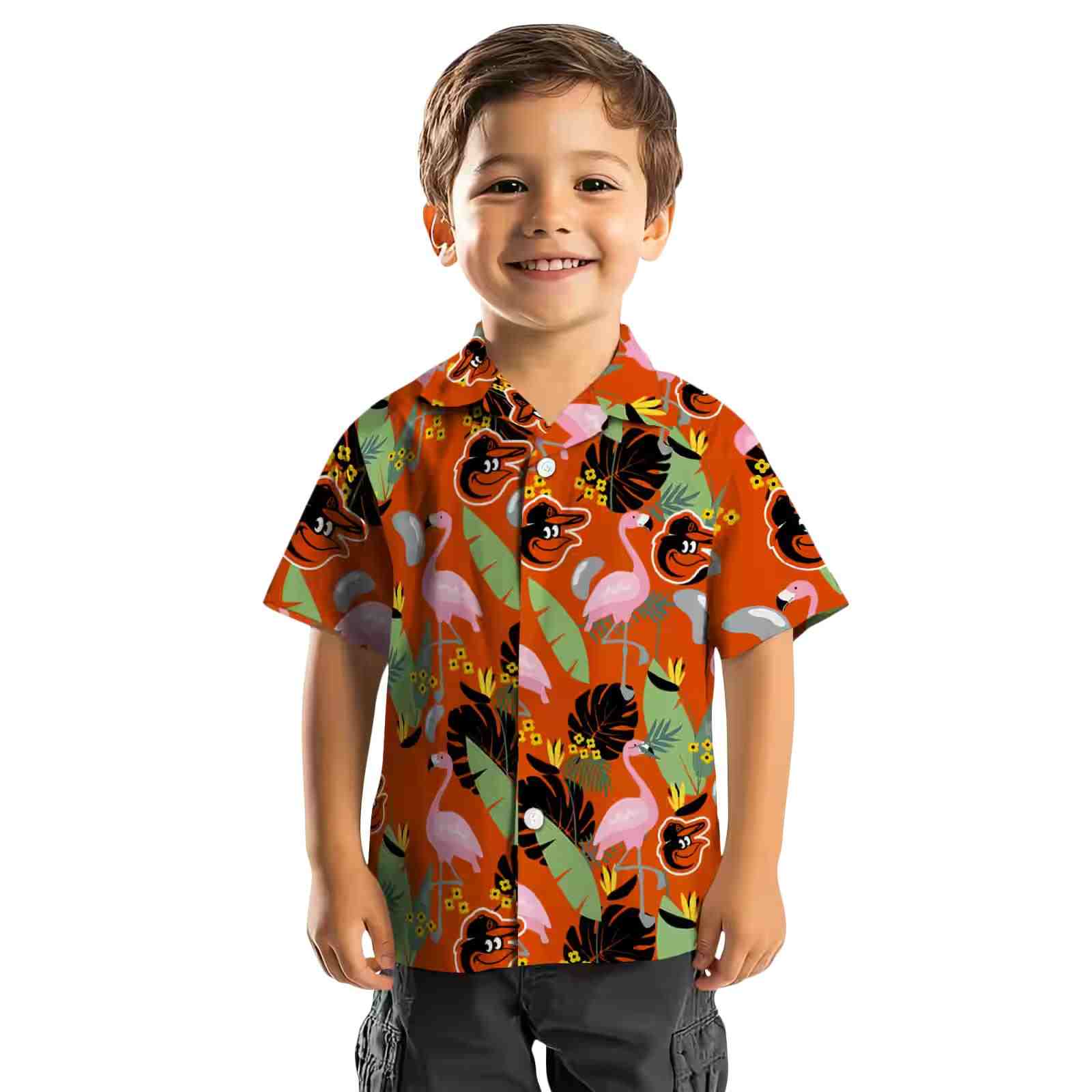 baltimore orioles flamingo leaves orange hawaiian shirt top rated