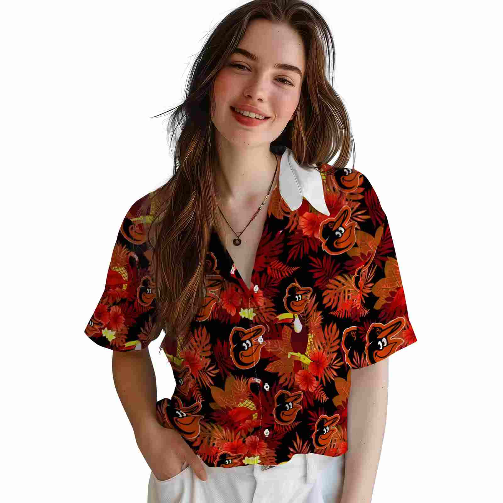 baltimore orioles floral toucan orange red hawaiian shirt latest model