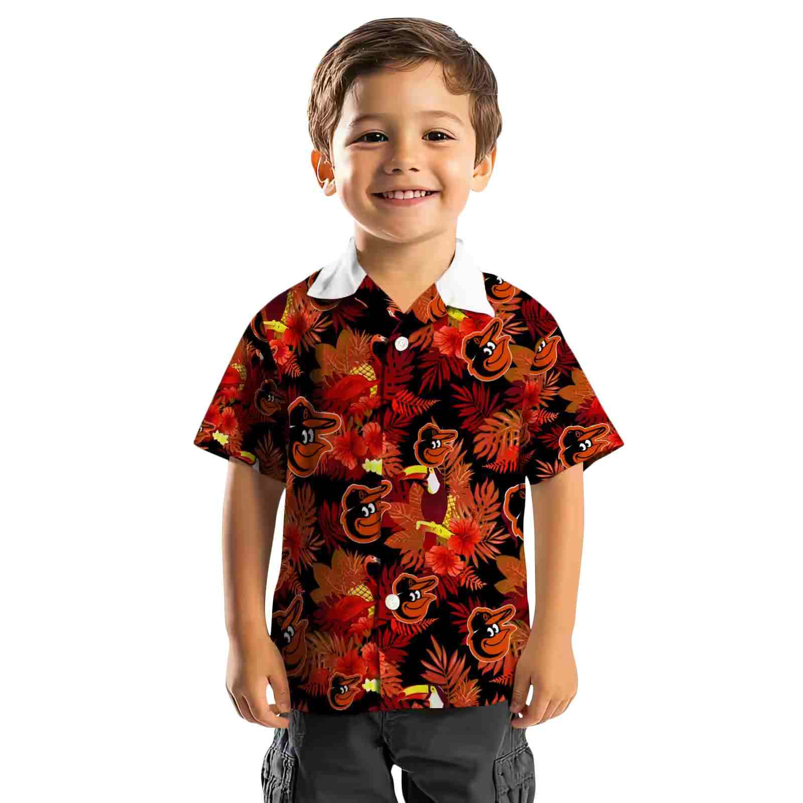 baltimore orioles floral toucan orange red hawaiian shirt top rated