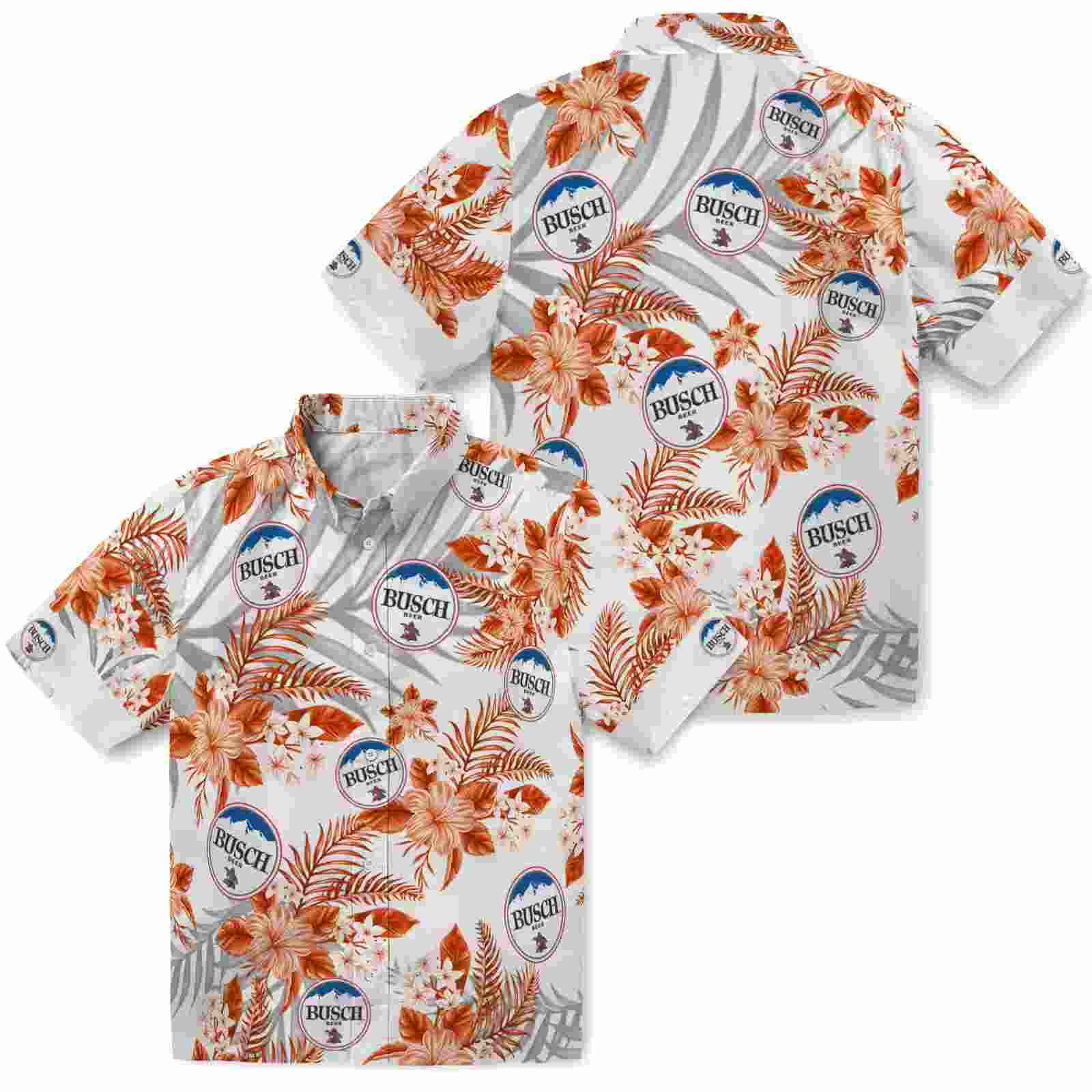 baltimore orioles hibiscus palm leaves orange white hawaiian shirt high quality