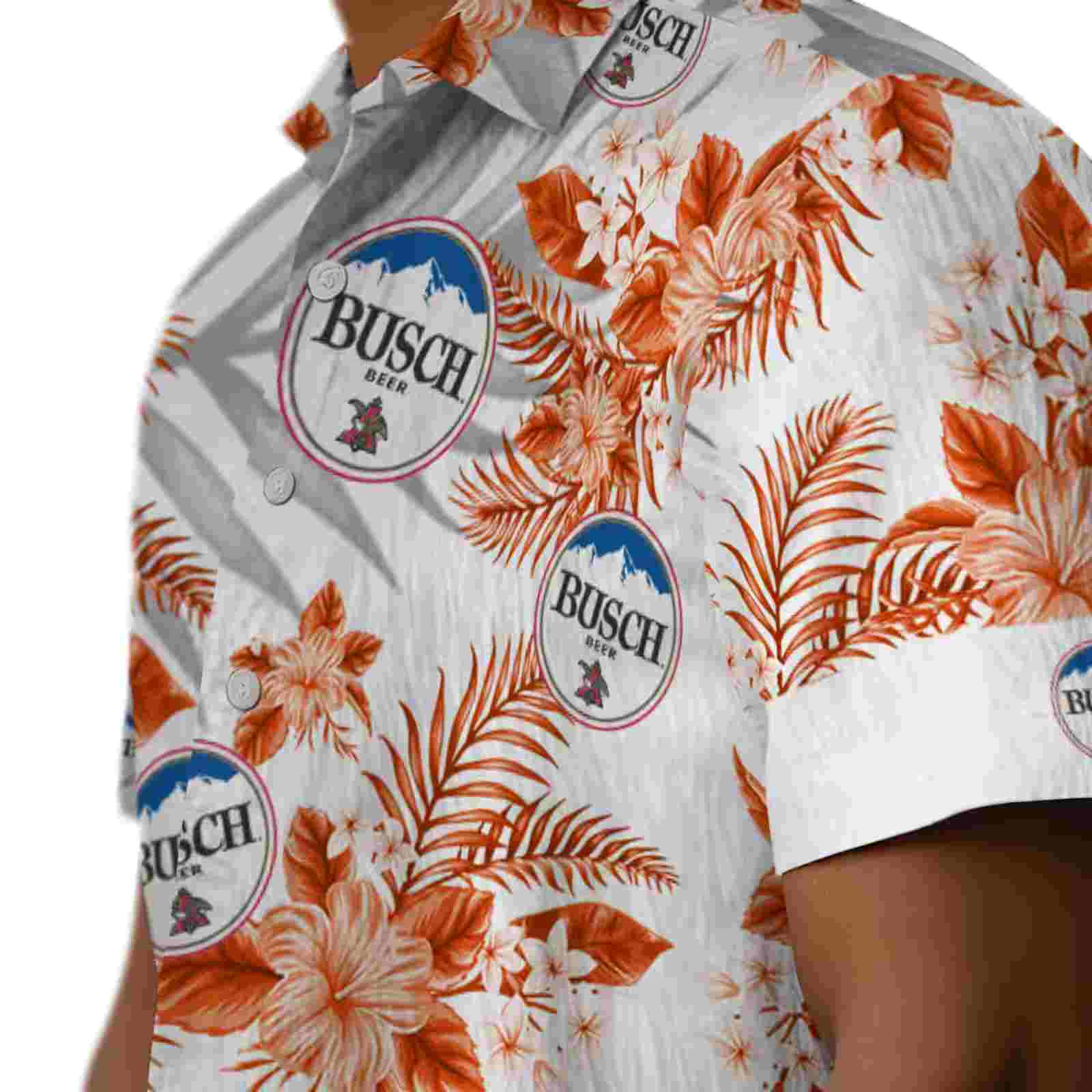 baltimore orioles hibiscus palm leaves orange white hawaiian shirt trendy