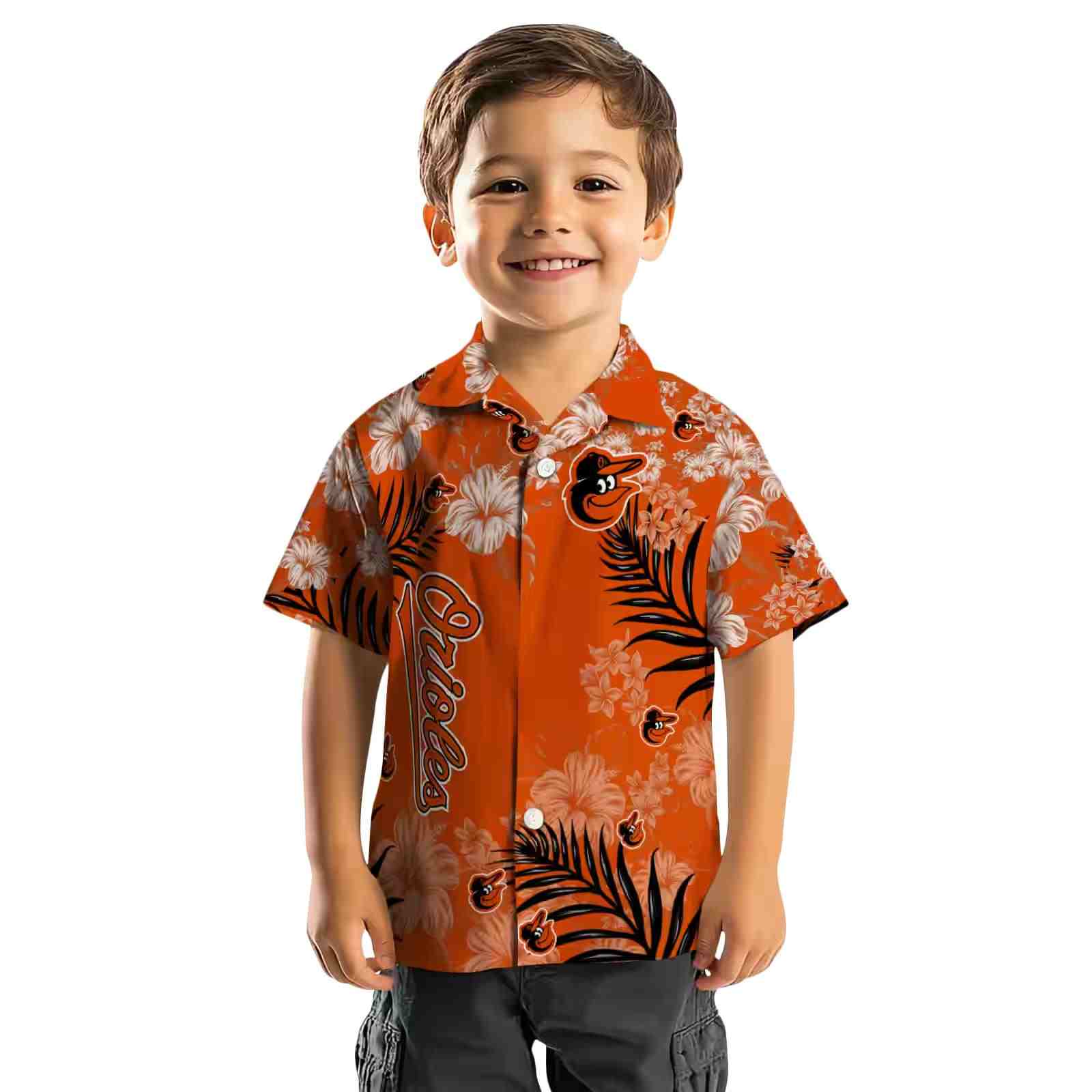 baltimore orioles hibiscus print orange hawaiian shirt top rated