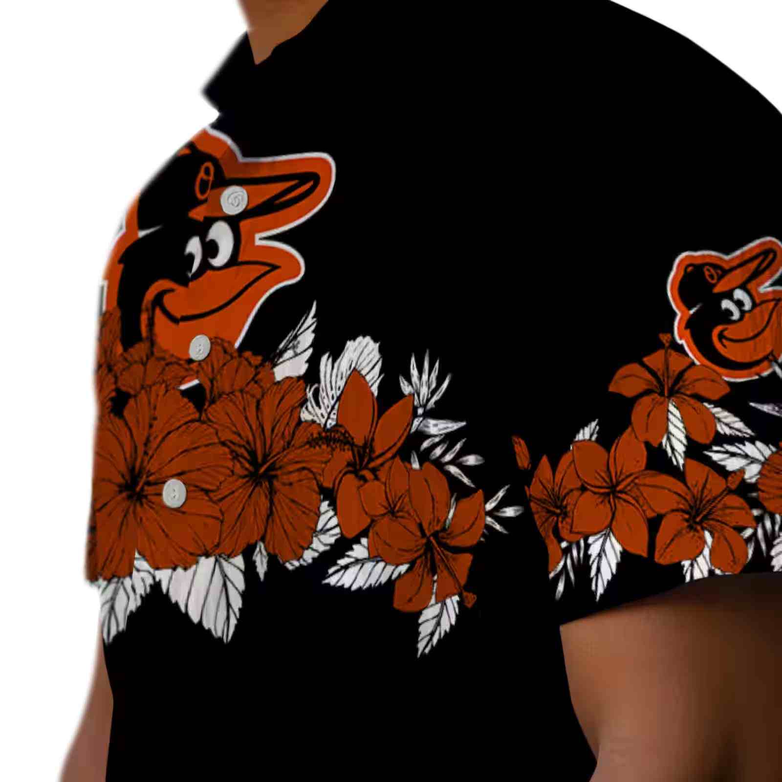 baltimore orioles hibiscus stripe orange black hawaiian shirt trendy