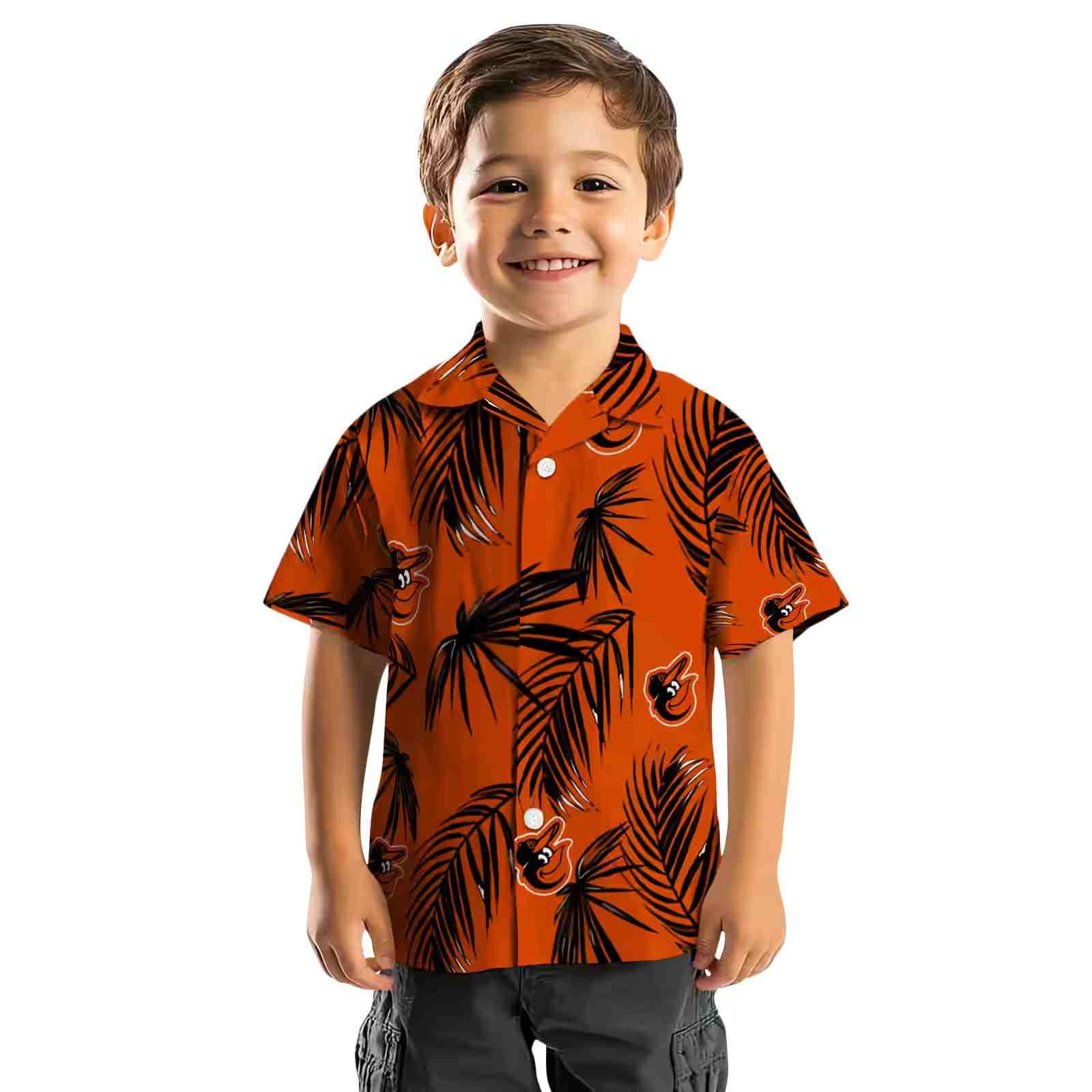 baltimore orioles palm leaf orange hawaiian shirt top rated