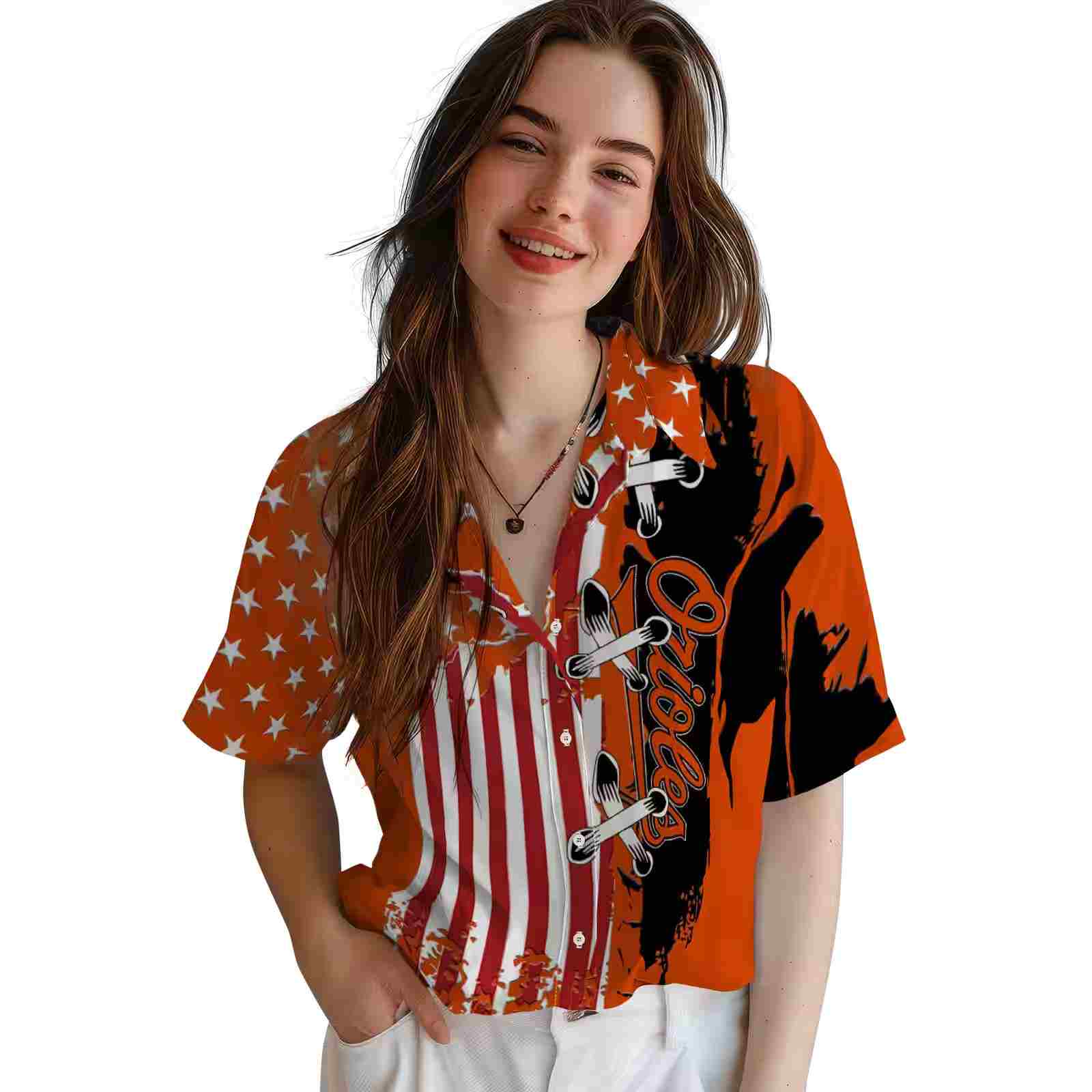 baltimore orioles stitched flag orange hawaiian shirt latest model