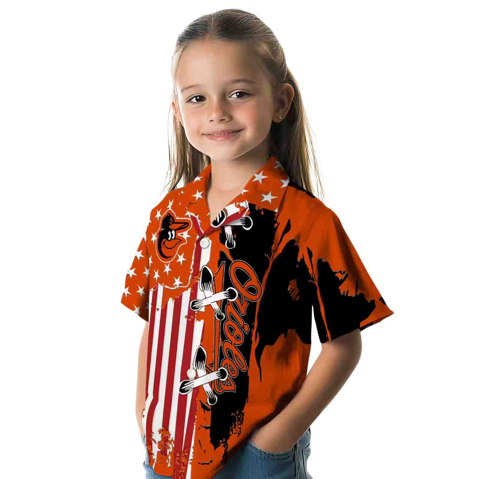 baltimore orioles stitched flag orange hawaiian shirt premium grade