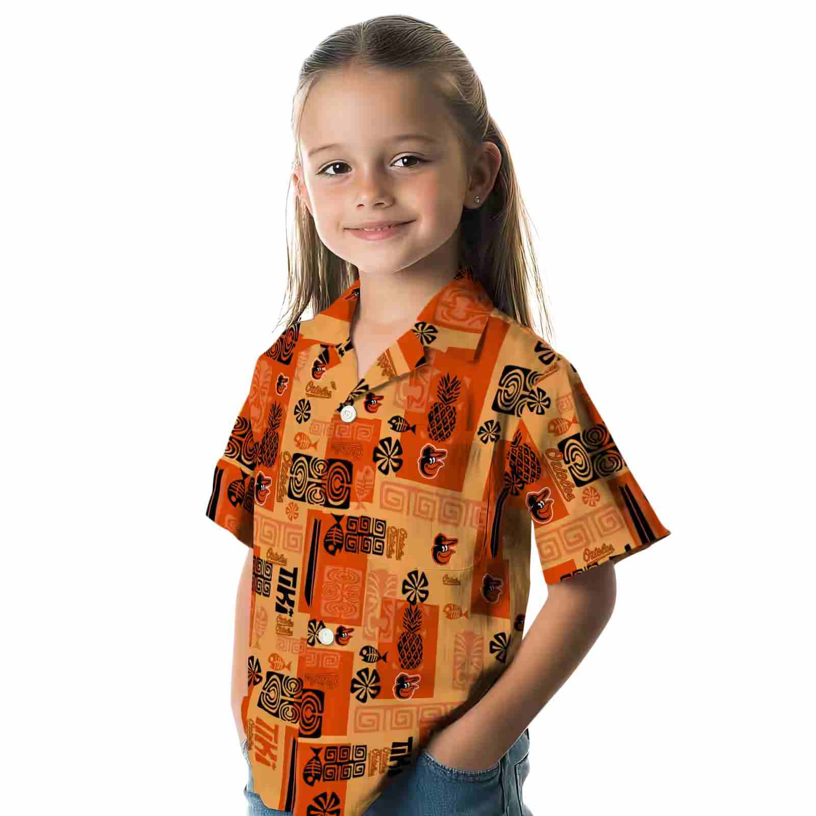 baltimore orioles tribal symbols orange hawaiian shirt premium grade