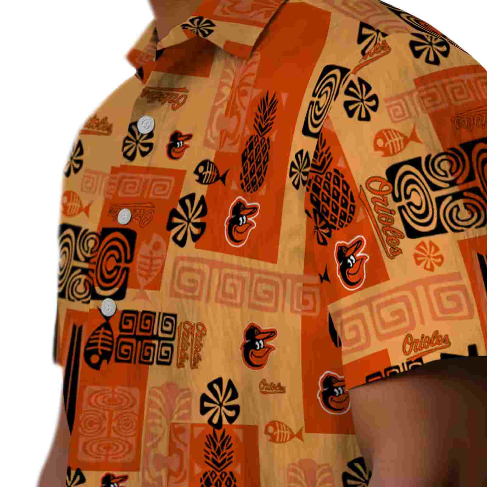 baltimore orioles tribal symbols orange hawaiian shirt trendy