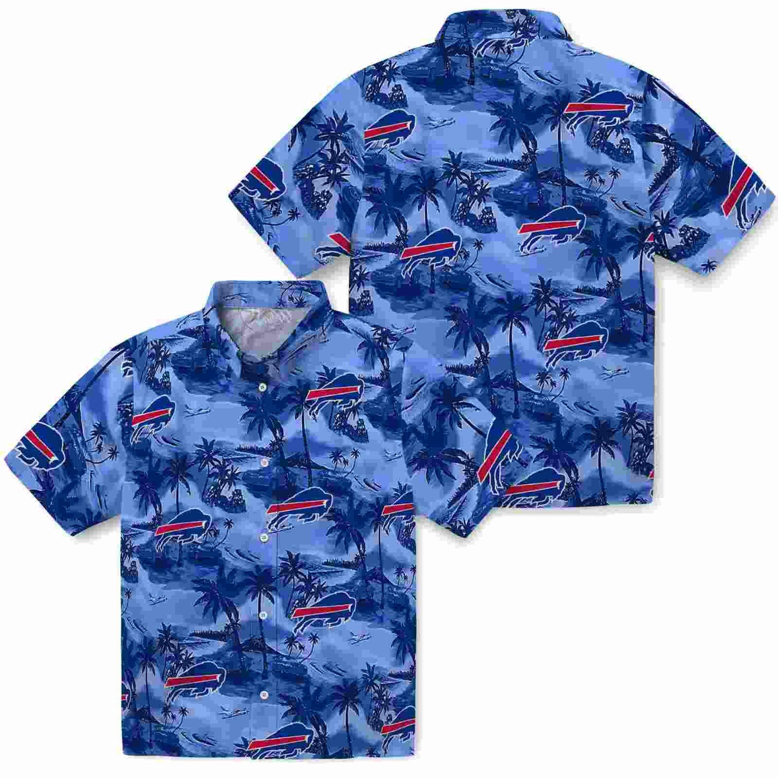 buffalo bills coastal palms blue hawaiian shirt high quality