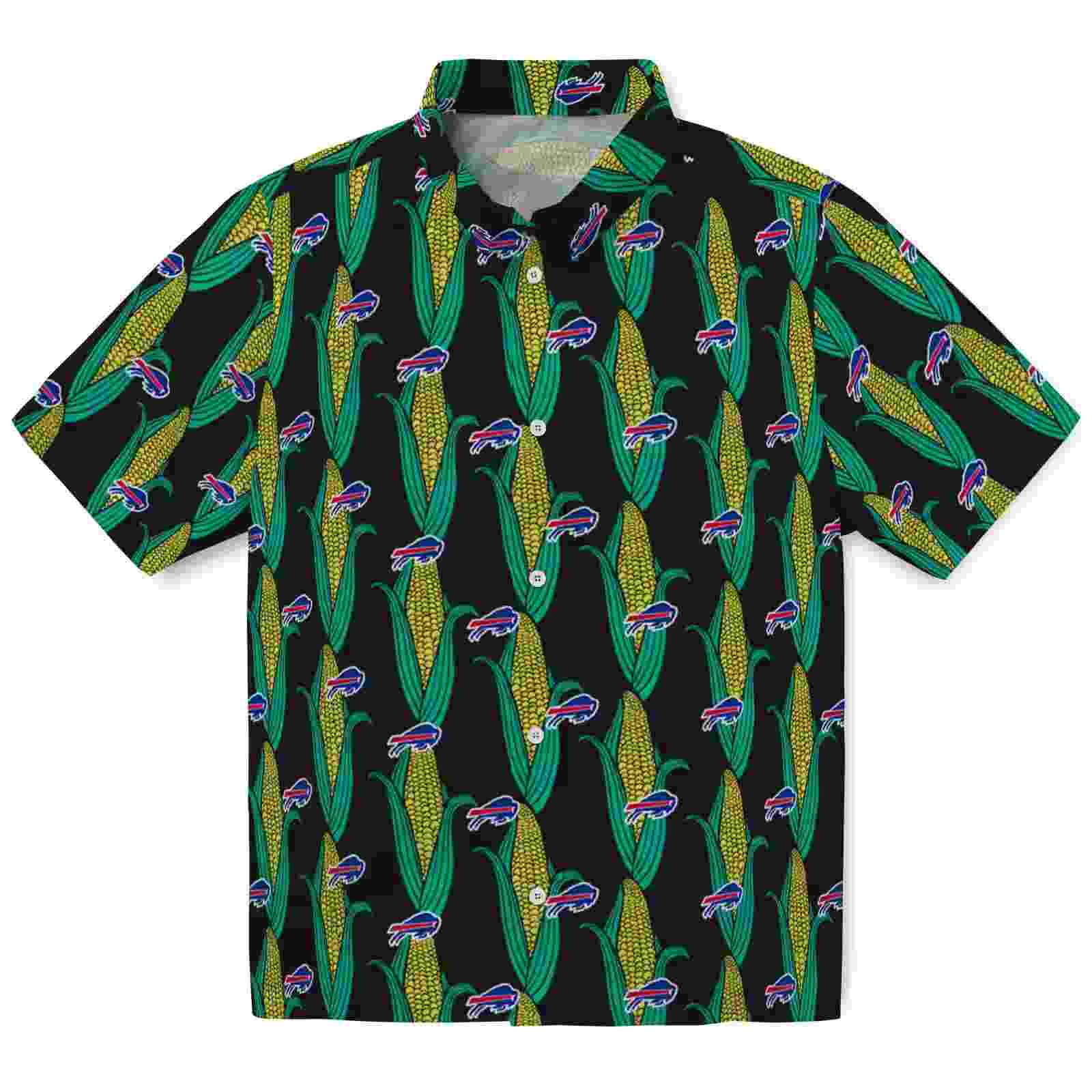 Buffalo Bills Corn Motifs Black Green Hawaiian Shirt