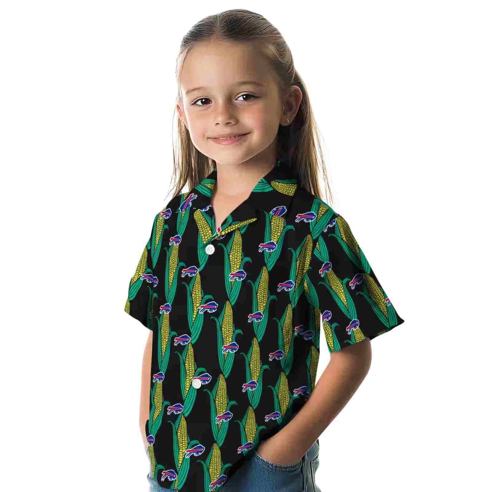 buffalo bills corn motifs black green hawaiian shirt premium grade