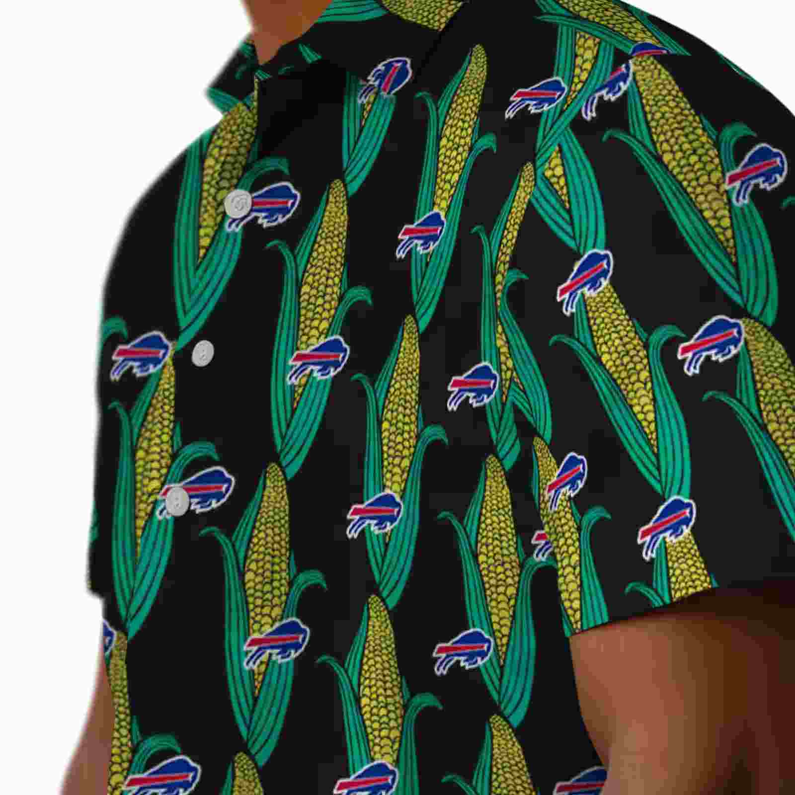 buffalo bills corn motifs black green hawaiian shirt trendy