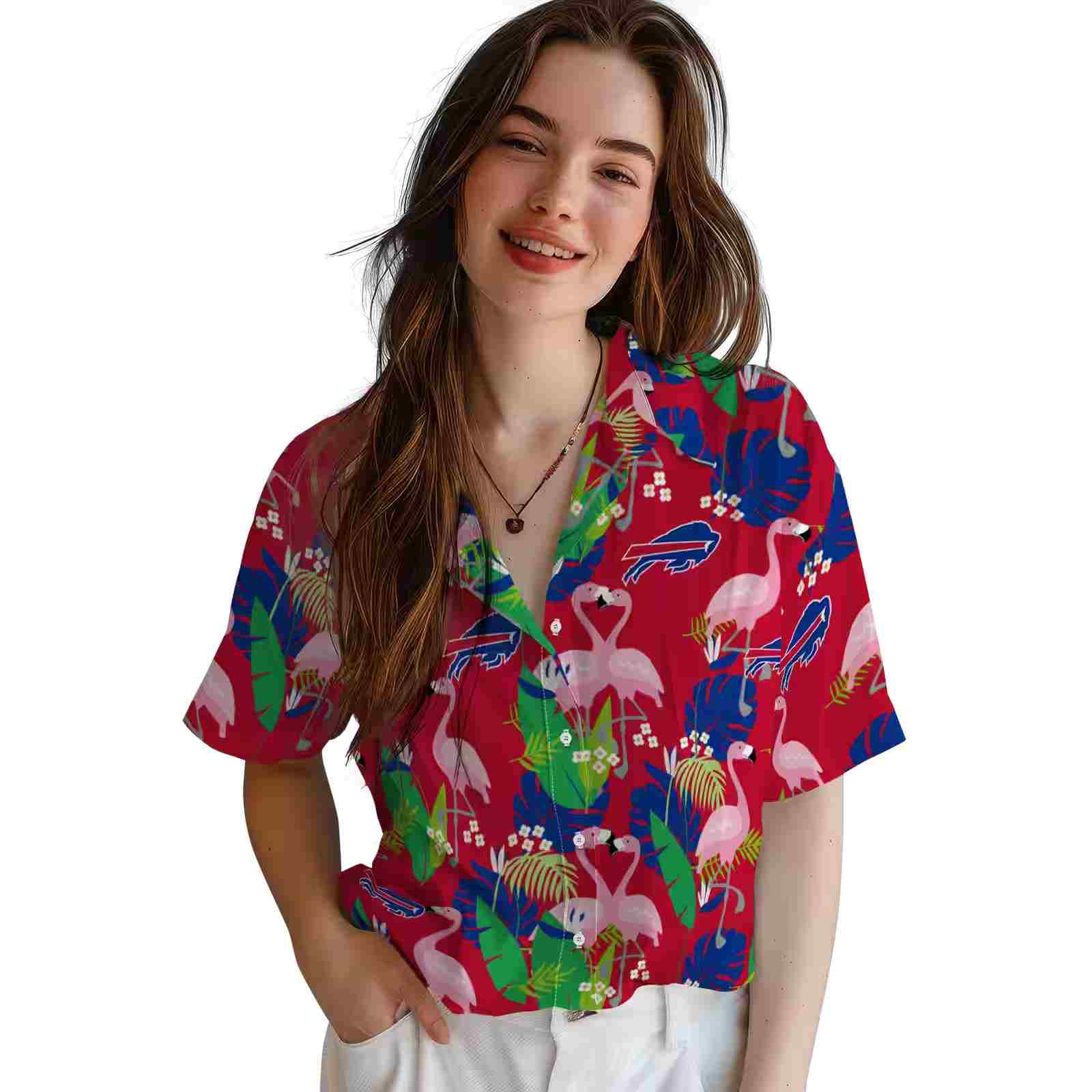 buffalo bills flamingo foliage blue green hawaiian shirt latest model