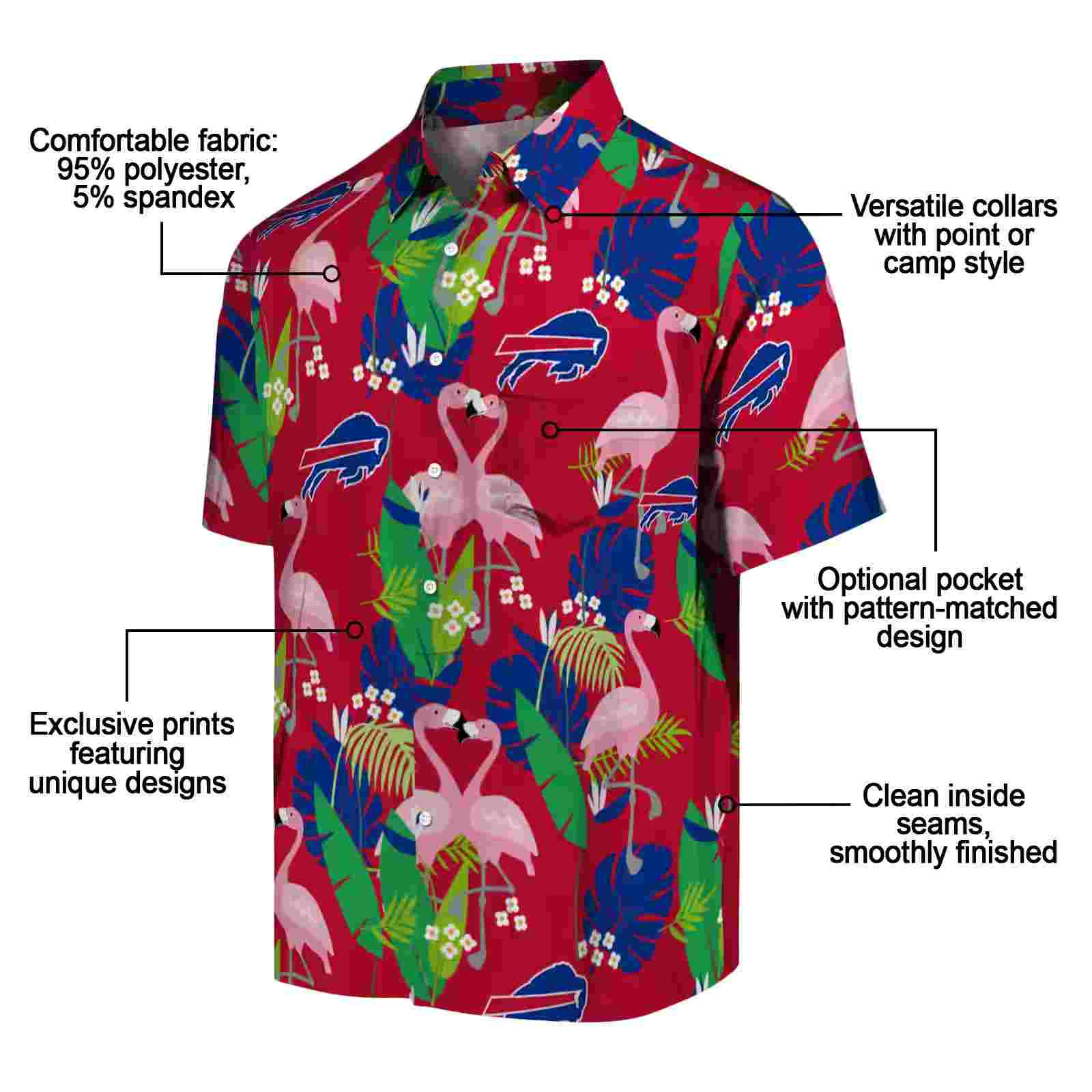 buffalo bills flamingo foliage blue green hawaiian shirt new arrival