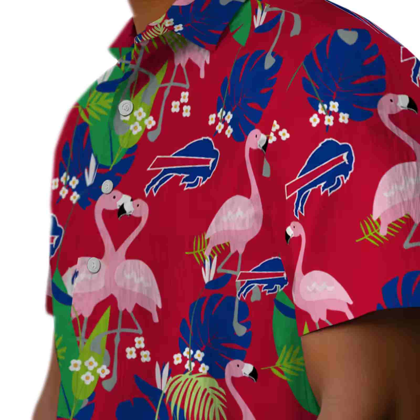 buffalo bills flamingo foliage blue green hawaiian shirt trendy