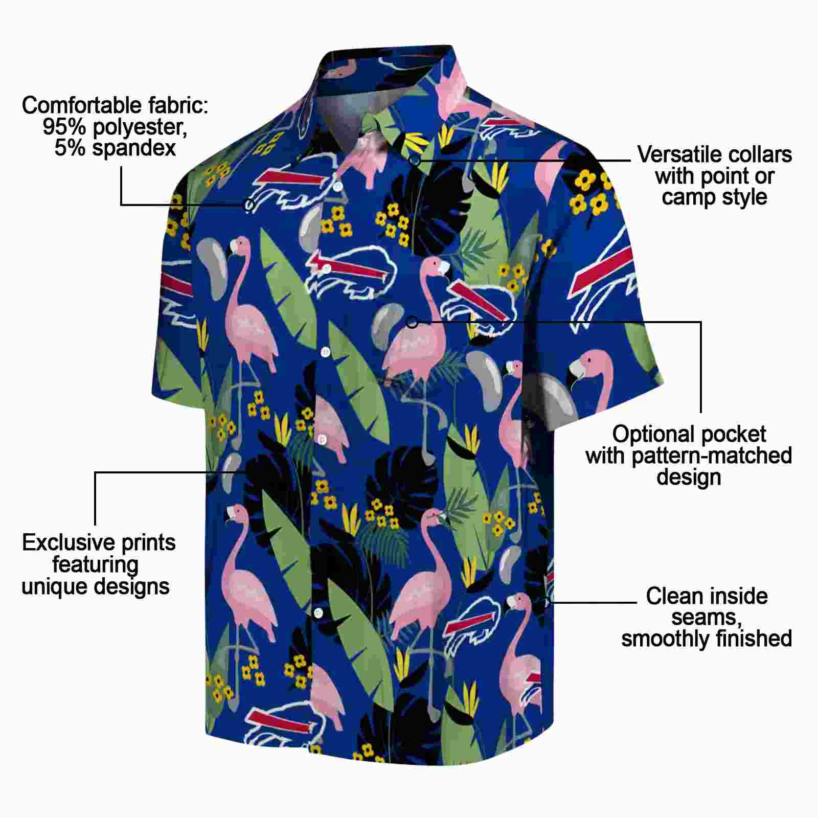 buffalo bills flamingo leaves blue hawaiian shirt new arrival