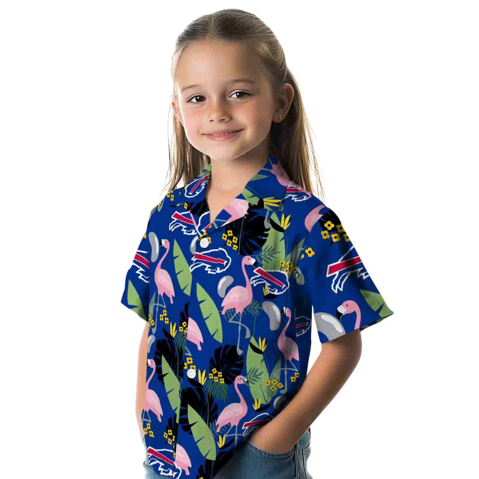 buffalo bills flamingo leaves blue hawaiian shirt premium grade