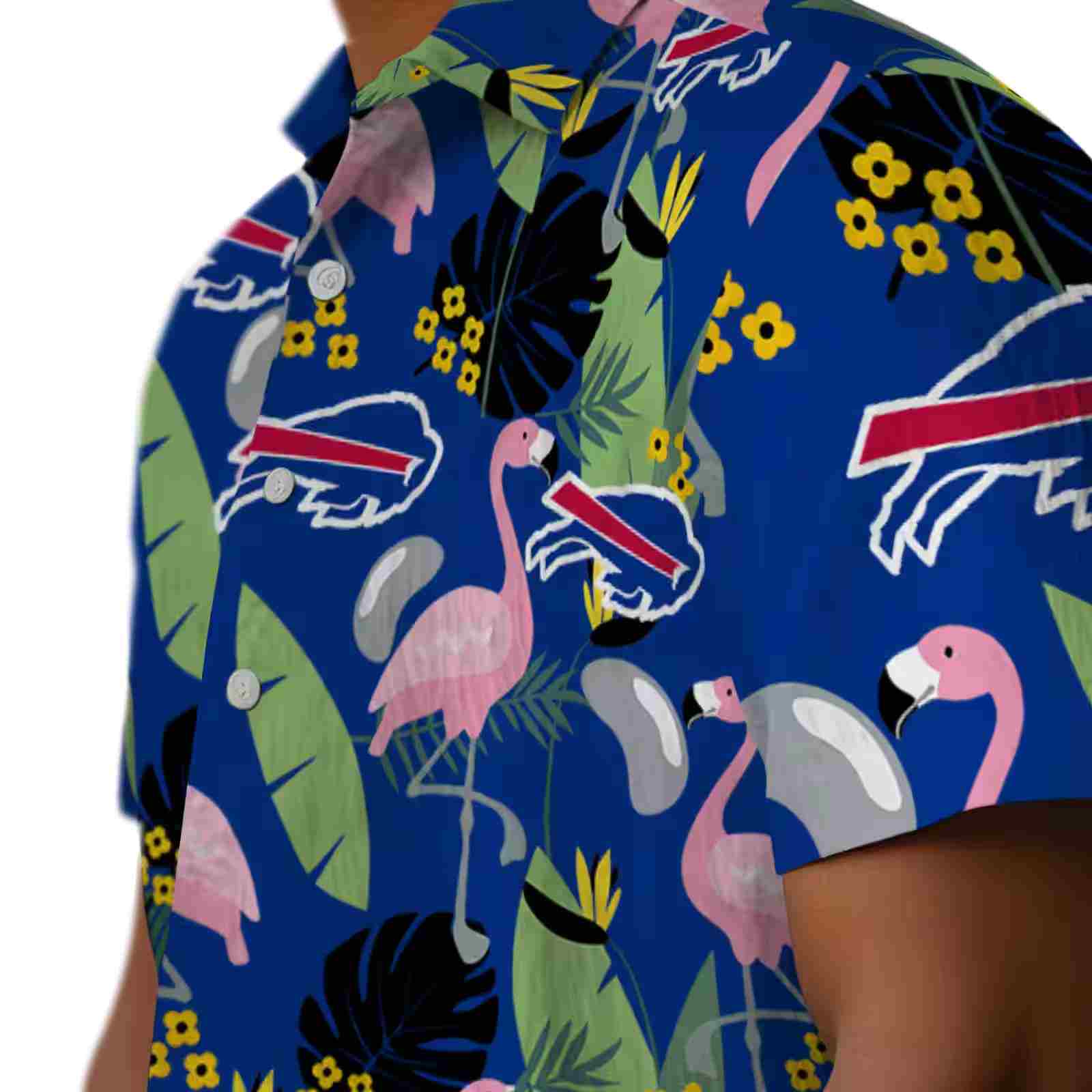 buffalo bills flamingo leaves blue hawaiian shirt trendy