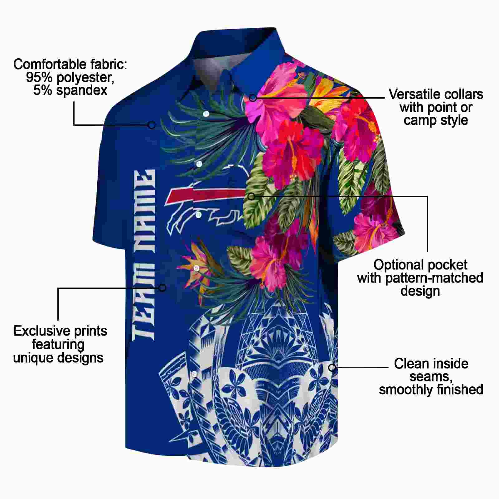 buffalo bills floral polynesian blue hawaiian shirt new arrival