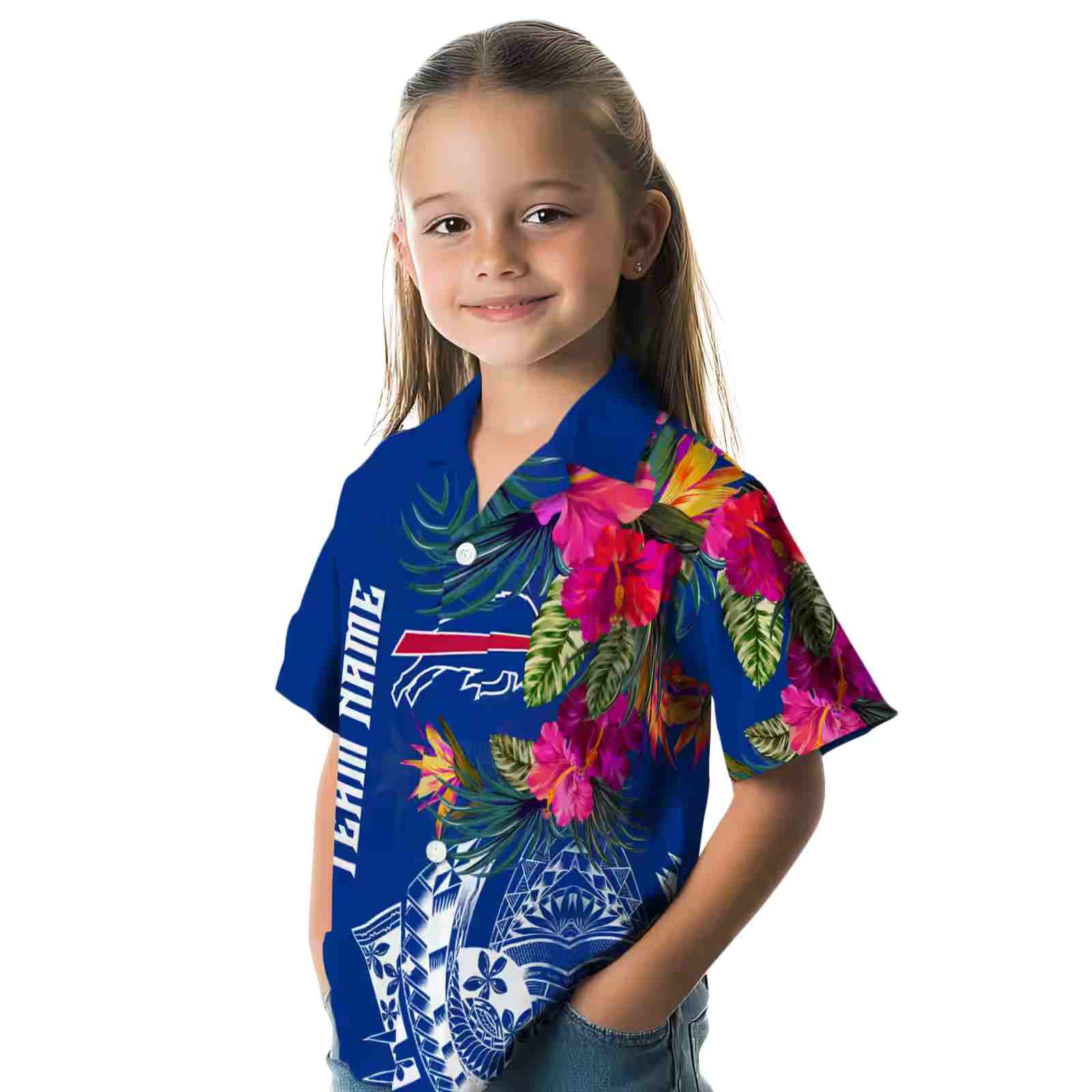 buffalo bills floral polynesian blue hawaiian shirt premium grade