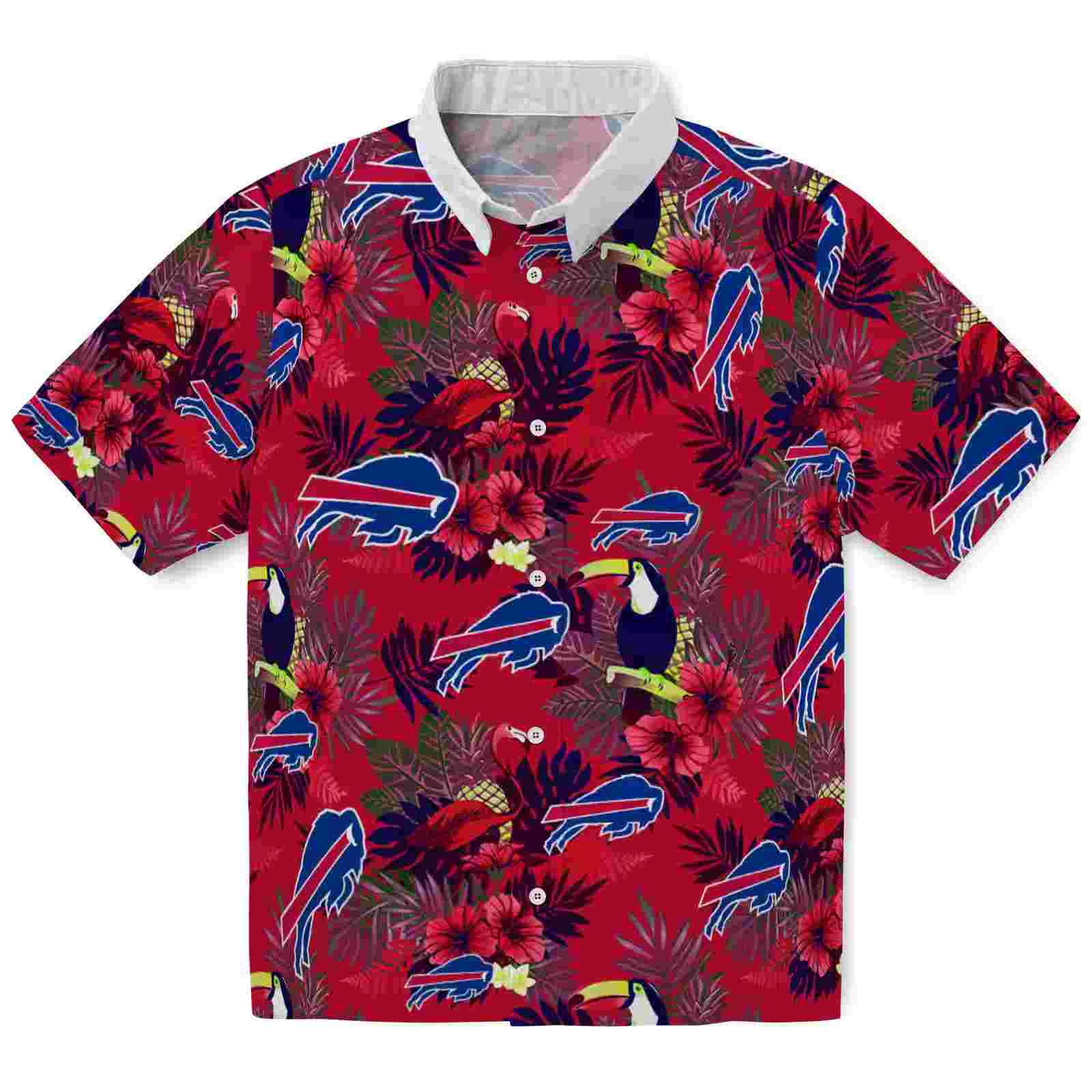 Buffalo Bills Floral Toucan Blue Red Hawaiian Shirt