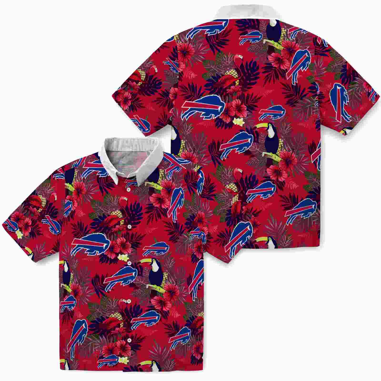 buffalo bills floral toucan blue red hawaiian shirt high quality