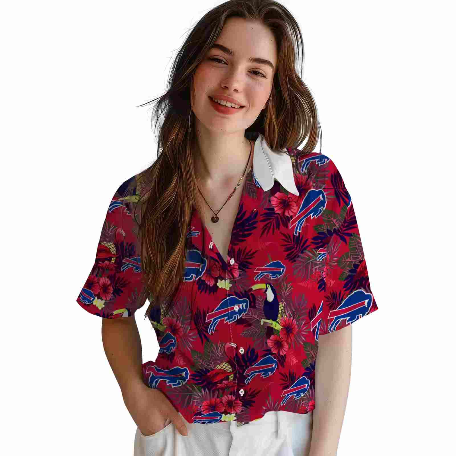 buffalo bills floral toucan blue red hawaiian shirt latest model