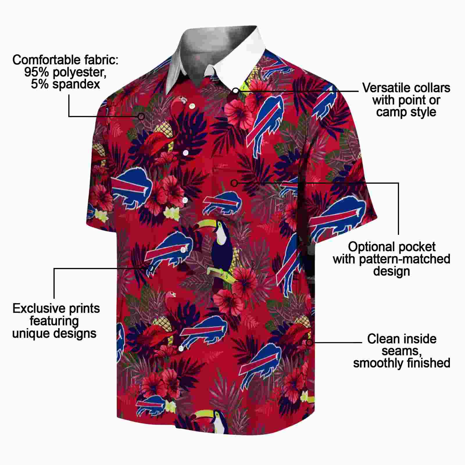 buffalo bills floral toucan blue red hawaiian shirt new arrival