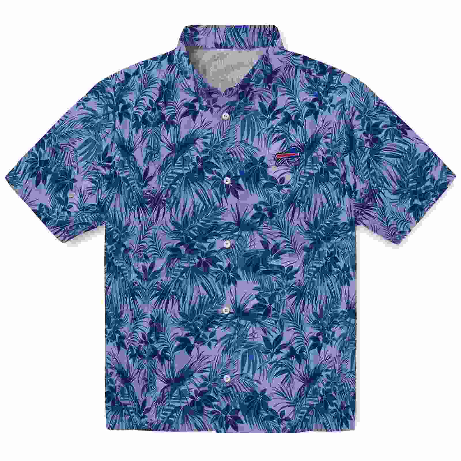 Buffalo Bills Leafy Pattern Blue Hawaiian Shirt