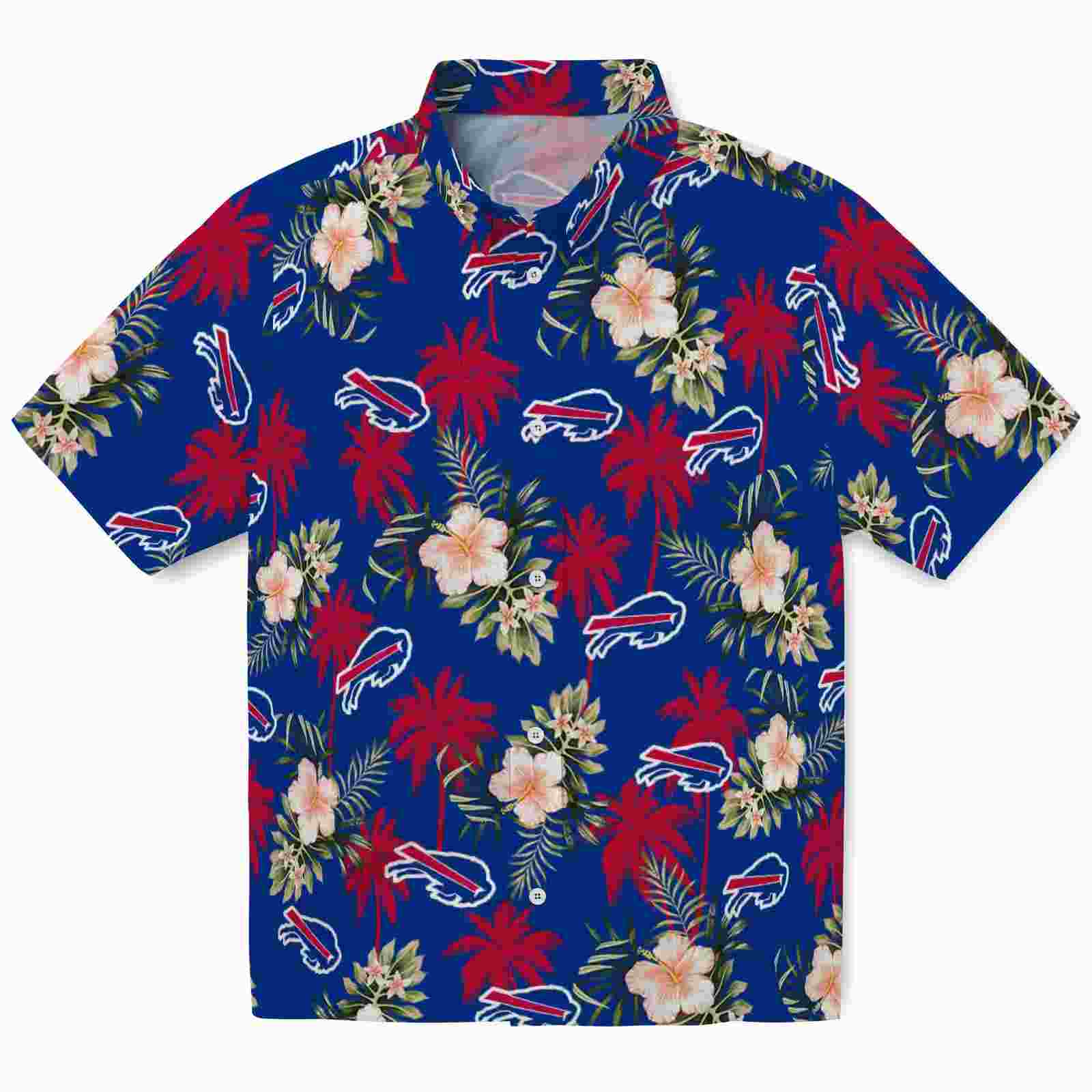 Buffalo Bills Palm Tree Flower Blue Hawaiian Shirt