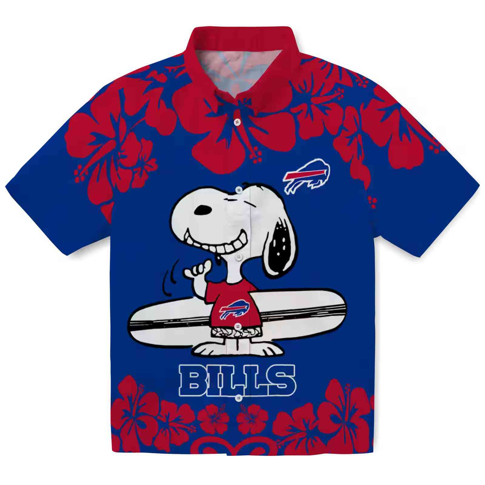 Buffalo Bills Snoopy Surf Blue White Hawaiian Shirt