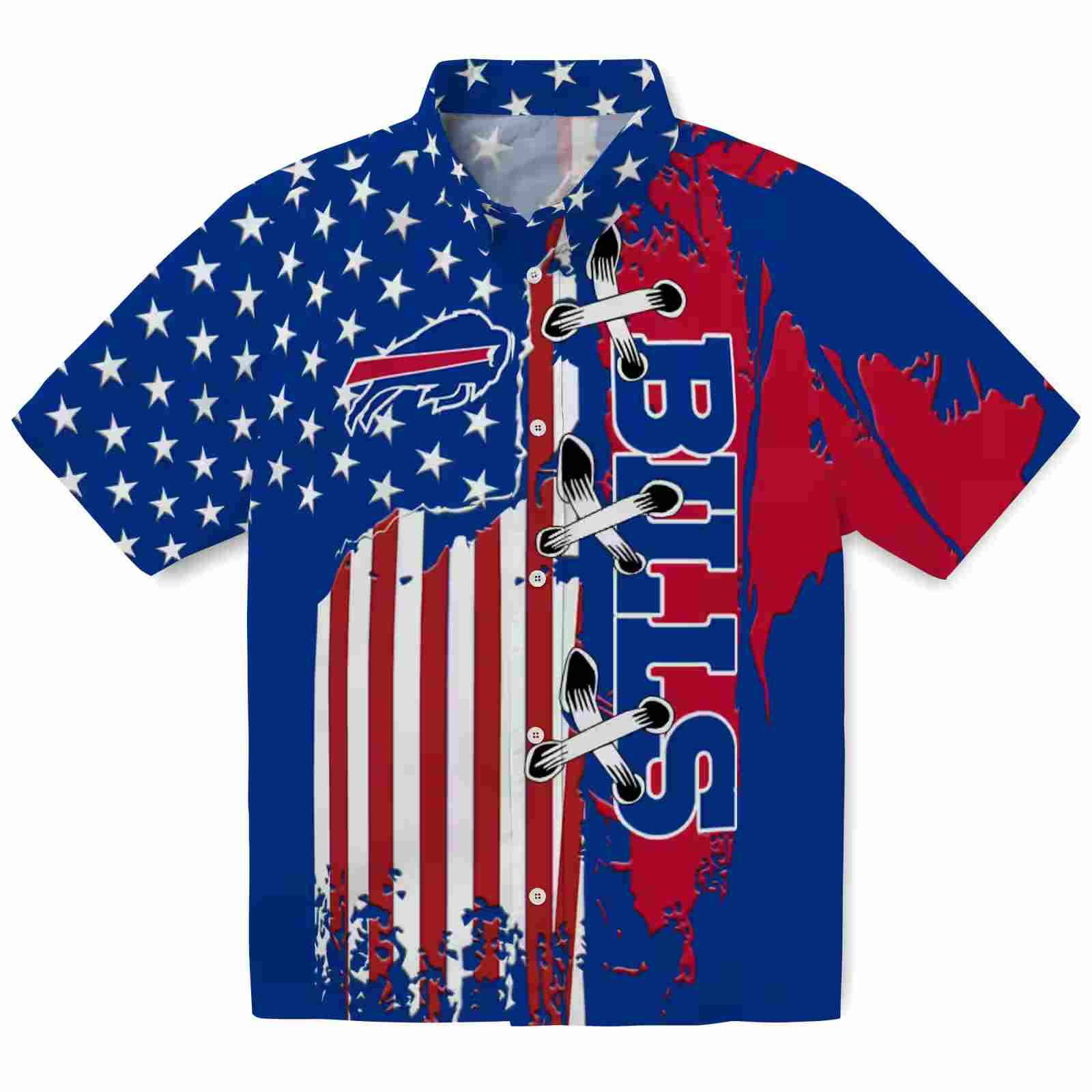 Buffalo Bills Stitched Flag Blue Hawaiian Shirt