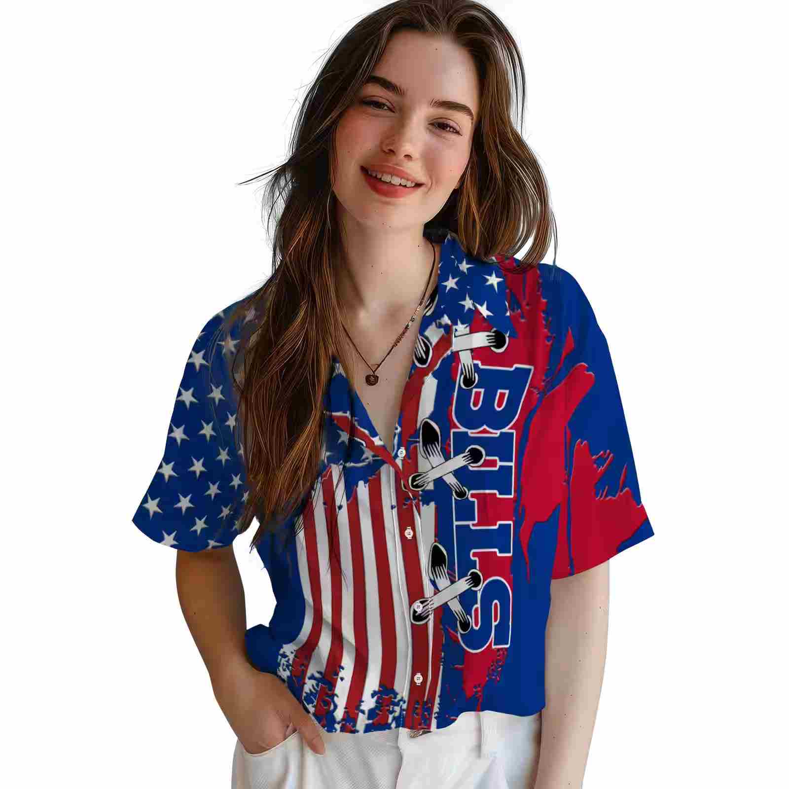 buffalo bills stitched flag blue hawaiian shirt latest model