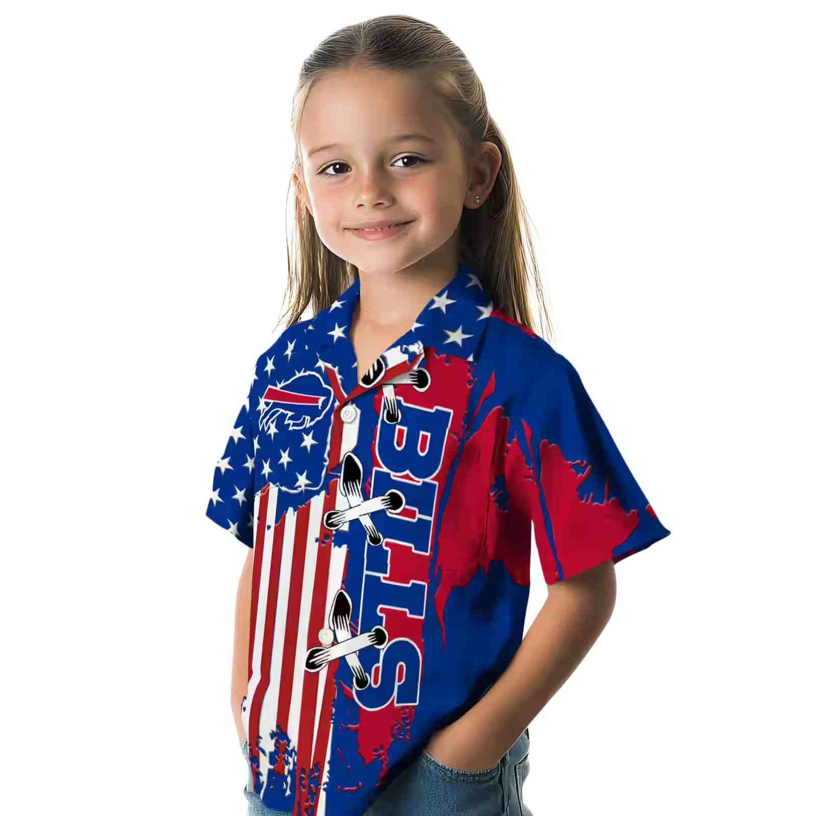 buffalo bills stitched flag blue hawaiian shirt premium grade