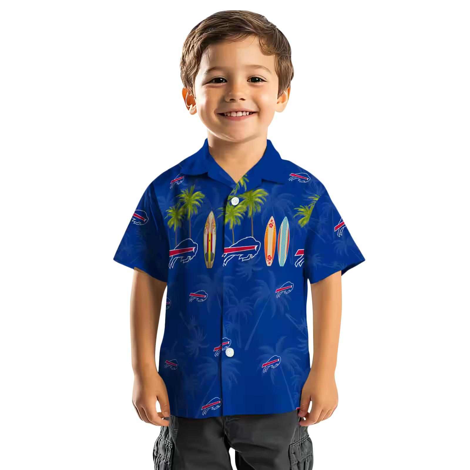 buffalo bills surfboard palm blue hawaiian shirt top rated