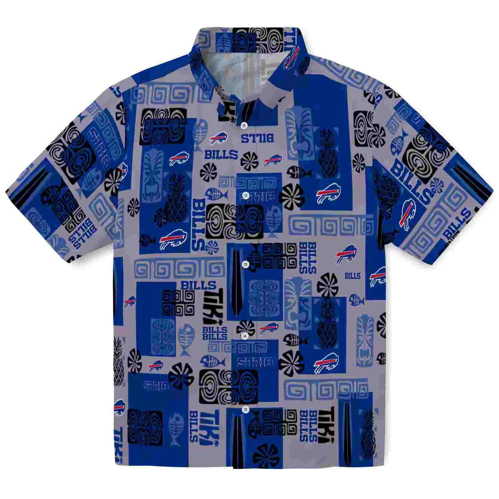 Buffalo Bills Tribal Symbols Blue Hawaiian Shirt