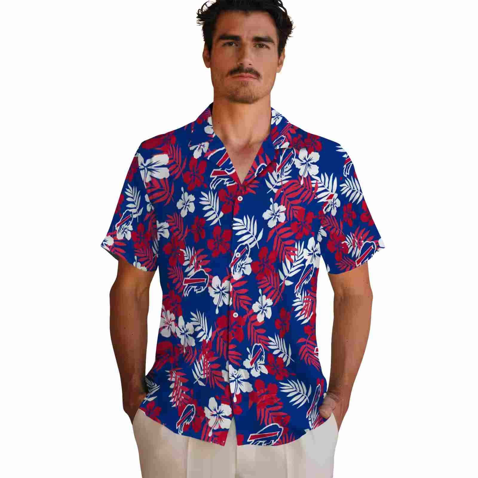 buffalo bills tropical floral blue hawaiian shirt fashion forward