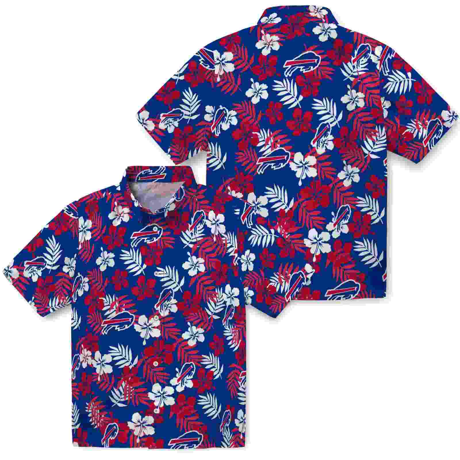 buffalo bills tropical floral blue hawaiian shirt high quality