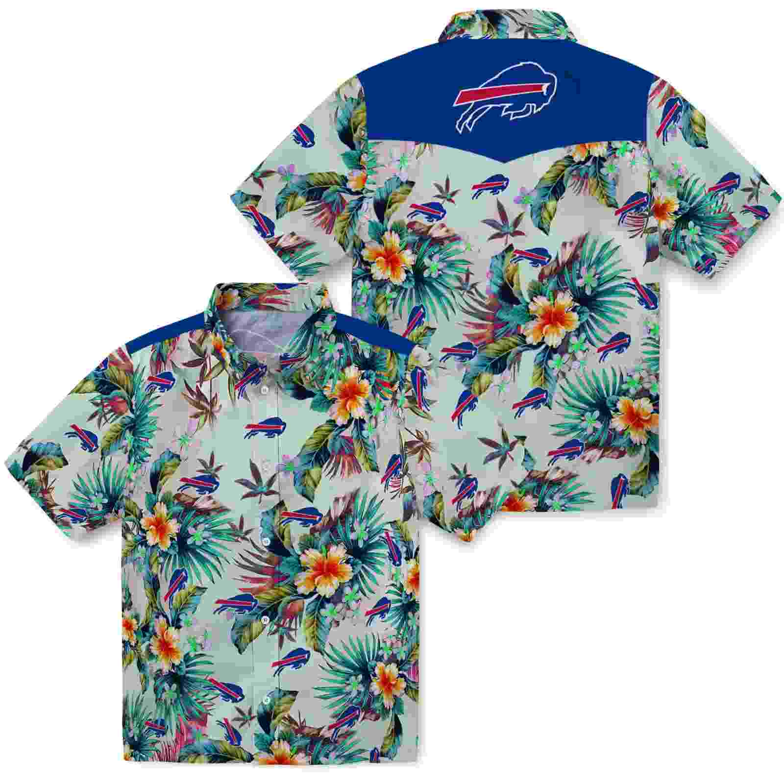 buffalo bills tropical foliage green hawaiian shirt high quality